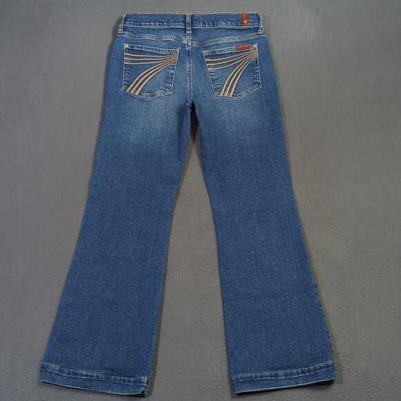7 For All Mankind Jeans Women's 28 Blue Dojo NYD Denim Flare Wide Leg Denim - Picture 3 of 14